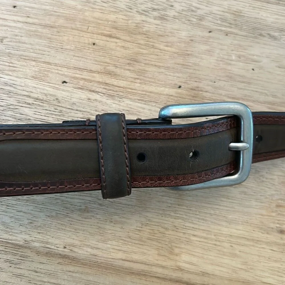 Columbia dark brown men's leather like belt size 42